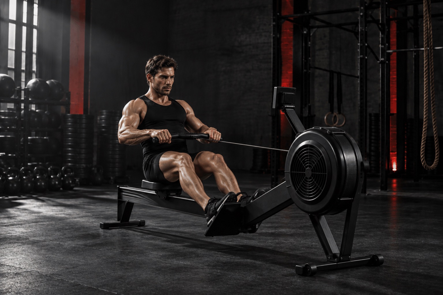 Illustrative Rowing training scene